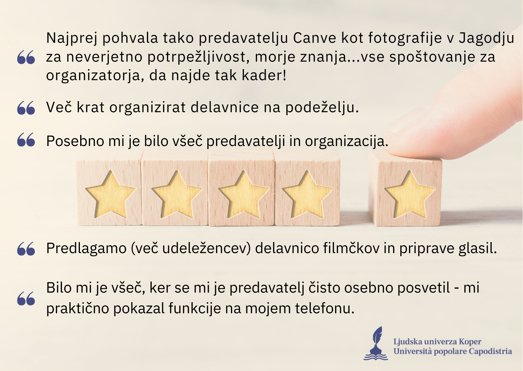 Vtisi udeležencev delavnic projekta Drive in Loreto